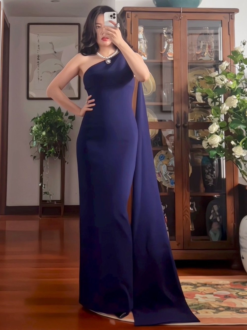 Rachel Gilbert Clara Purple Necktie One-Shoulder Midi Dress AU1/US4 NWT